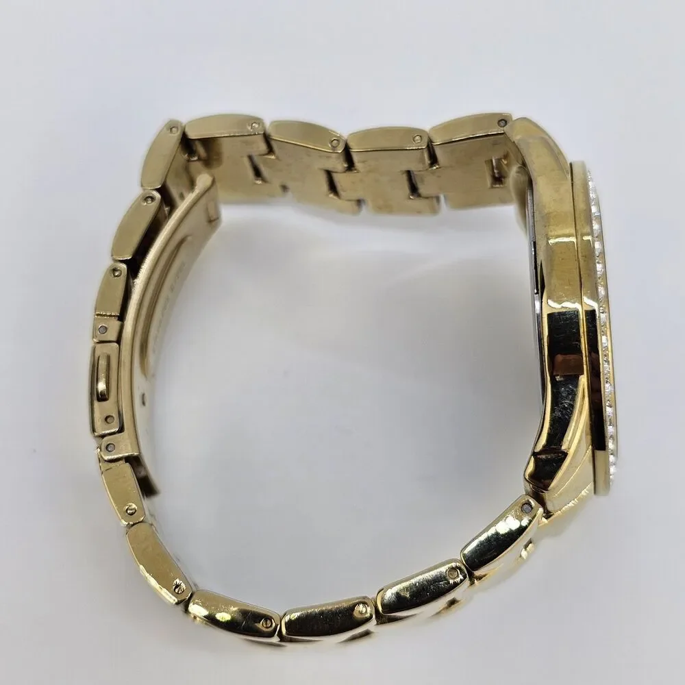 Armitron‎ Women's Watch 40MM Black Dial Gold Tone Bracelet Band 6.5